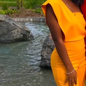 Women’s Drape One Shoulder Gold PrettyLittleThing Jumpsuit